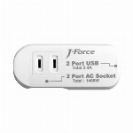 世界平和シリーズ 電源タップ付USB充電器 2×2 JF-PEACE3K