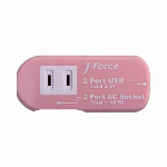 世界平和シリーズ 電源タップ付USB充電器 2×2 JF-PEACE3W