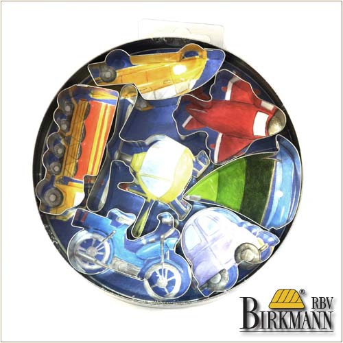 【BIRKMANN/ビルクマン】クッキー型セット（乗り物、缶ケース入り、7ピース） 