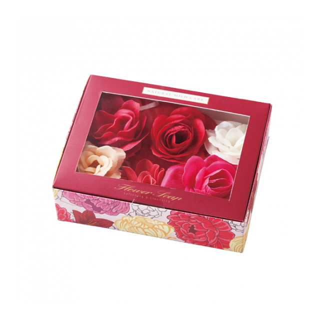 【特価20％OFF】フラワーソープ（レッド）ギフトＢＯＸ