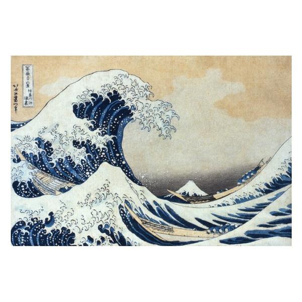 マグネット 葛飾北斎 冨嶽三十六景 神奈川沖浪裏 長方形78mm×53mm （白