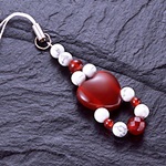 赤めのう鬼に金棒ストラップ