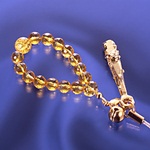 黄水晶招き猫ストラップ