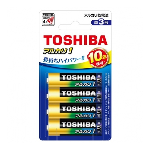 東芝 アルカリ乾電池 アルカリ1 単3形 4本パック LR6AN 4BP