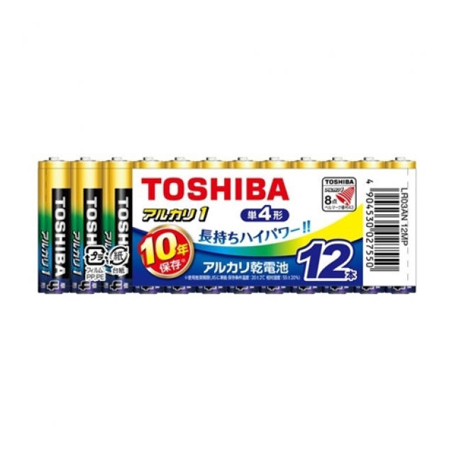 東芝 アルカリ乾電池 アルカリ1 単4形 12本パック LR03AN 12MP