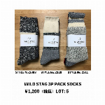 WILD STAG 3P PACK SOCKS（ワイルドスタッグ 3Pパックソックス）