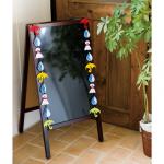 ミントストライプリボン付ＰＥギフトバッグ−Ｍ