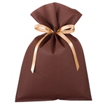 不織布リボン付きバッグオレンジ-M