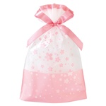 カラフルピンクリボン付ＰＥギフトバッグ