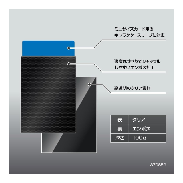 アクラス トレカスリーブ ザラザラマットカラー（ブルー） 本体サイズ