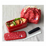 【月花】　弁当箱 2段巾着袋付　ランチボックス　<日本製>