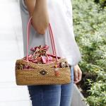 インドネシア製　アタバッグ　バティック布付　