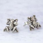 シルバーピアス　カエル