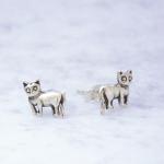 シルバーピアス　ねこ