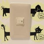 Shinzi Katoh Wall art（ステッカー）dog&cat スイッチサイズ 蓄光タイプ
