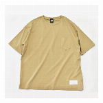 【325】ポケット付きTシャツ  リラックス オーバーサイズ カジュアル メンズ レディース ベージュ