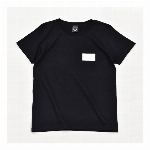 【325】チェストタグ スタンダード Tシャツ カジュアル シンプル レディース ブラック