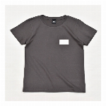 【325】チェストタグ スタンダード Tシャツ カジュアル シンプル レディース チャコール