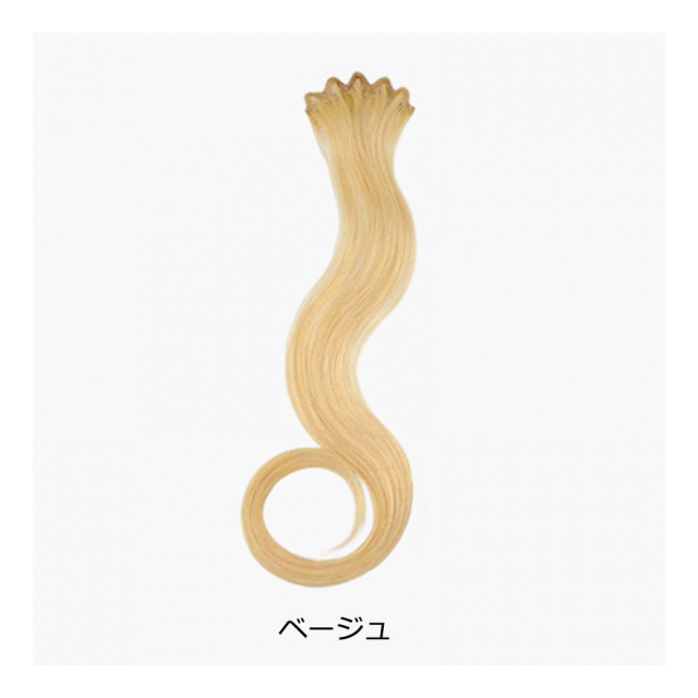 人毛ワンタッチエクステ ヘアクリップ付き 40cm 幅5cm ベージュ 人毛ワンタッチエクステ ヘアクリップ付き 40cm 幅5cm ベージュ