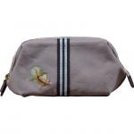 Pesce rosso 【ペシェロッソ】ricamoライン　ワイヤーポーチ（ミルクティー＋ゴールド）