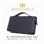 イタリア製 カーボンレザー セカンドバッグ Wファスナー BTR-IC-002 メンズバッグ