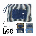 リー Lee デニム オーバーオール ポーチ M クラッチバッグ 小物入れ 化粧ポーチ 0420866