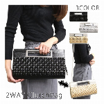 ブロックチェックラインストーン アスタリスク柄 クラッチバッグ セカンドバッグ ショルダーバッグ SSA15