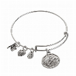 【ALECK ANNDRA NEEN】ブレスレット K イニシャルチャーム シルバー バングル 腕輪 SPST010