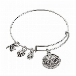 【ALECK ANNDRA NEEN】ブレスレット A イニシャルチャーム シルバー バングル 腕輪 SPST011