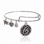 【ALECK ANNDRA NEEN】ブレスレット C イニシャルチャーム シルバー バングル 腕輪 SPST012