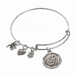 【ALECK ANNDRA NEEN】ブレスレット S イニシャルチャーム シルバー バングル 腕輪 SPST013