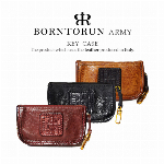 イタリアレザー 二つ折り長財布 型押し 幾何学模様 BTR-A-007 メンズ財..