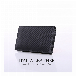 イタリア製カーボンレザー コインケース コの字ファスナー BTR-IC-006 ..