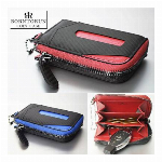 イタリア カーボンレザー キーケース 多機能 L字ファスナー  BTR-IC-0..