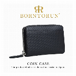 スペイン製 カーボンレザー ラウンド長財布 多収納 多機能 BTR-SC-106..