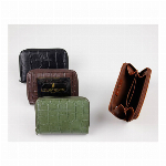 クロコ風型押し二つ折りパスケース パスケース 定期入れ LUV-4007 メンズ..