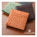 オーストリッチ風型押し二つ折り財布 短財布 ウォレット LUV-5002 メンズ..