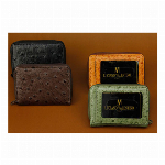 オーストリッチ風型押し二つ折りパスケース パスケース 定期入れ LUV-5007..