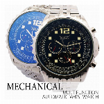 自動巻き腕時計 ATW004 無反射コーティングブルーガラス トリプルカレンダー..