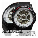 自動巻き腕時計 ATW022 ブラックケース シンプル機能のフルスケルトン腕時計..