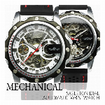 自動巻き腕時計 ATW028 サンアンドムーン スモールセコンド テンプスケルト..