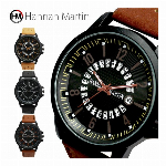 曜日カレンダー付 スタイリッシュ ブラックケース HM002 Hannah Ma..