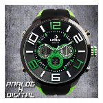 アナデジ デジアナ HPFS584-SVBK アナログ&デジタル 防水 ダイバー..