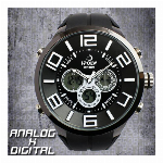 アナデジ デジアナ HPFS1508-BKRD アナログ&デジタル 防水 ダイバ..