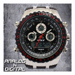 アナデジ デジアナ HPFS584-BKPG アナログ&デジタル 防水 ダイバー..