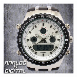 アナデジ デジアナ HPFS584-BKRD アナログ&デジタル 防水 ダイバー..