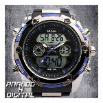 アナデジ デジアナ HPFS618B-BKBK アナログ&デジタル 防水 ダイバ..