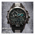 アナデジ デジアナ HPFS618B-WHBK アナログ&デジタル 防水 ダイバ..