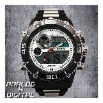 アナデジ デジアナ HPFS622-RDSV アナログ&デジタル 防水 ダイバー..