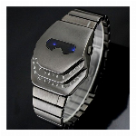 日常生活防水 ステンレスブレスレットのLED腕時計 LEDデジタル時計 デジタル..